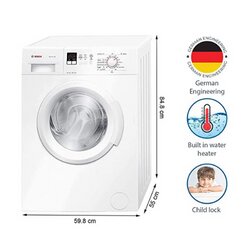Bosch 6 kg पूर्ण-स्वचालित फ्रंट लोडिंग वाशिंग मशीन (WAB16161IN, सफ़ेद)