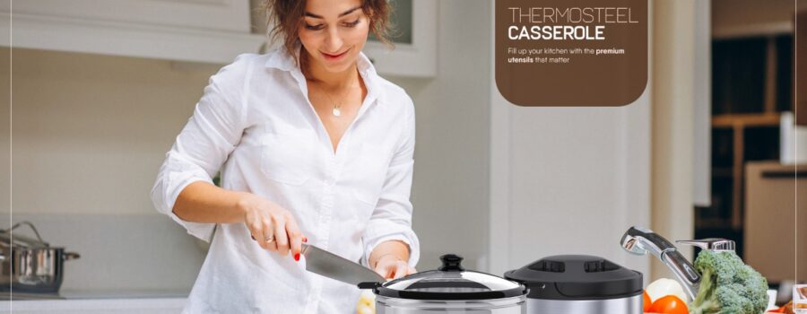 Glass Lid Thermosteel Casserole