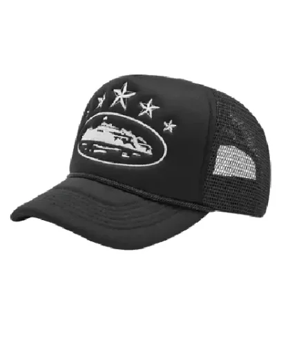 Corteiz 5 Starz Alcatraz Trucker Hat Black