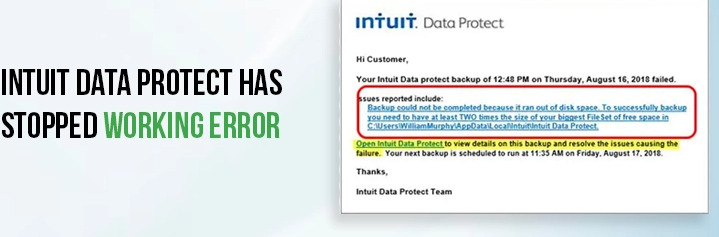 Intuit Data Protect Has Stopped Working Error