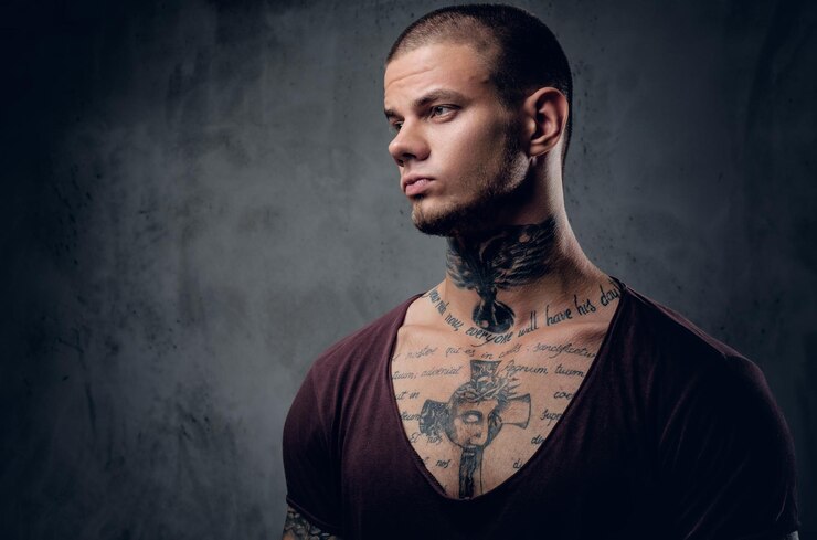 a man with tattoo