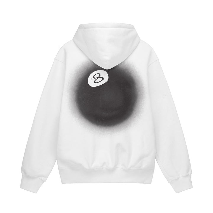 STUSSY 8 BALL FADE WHITE HOODIE