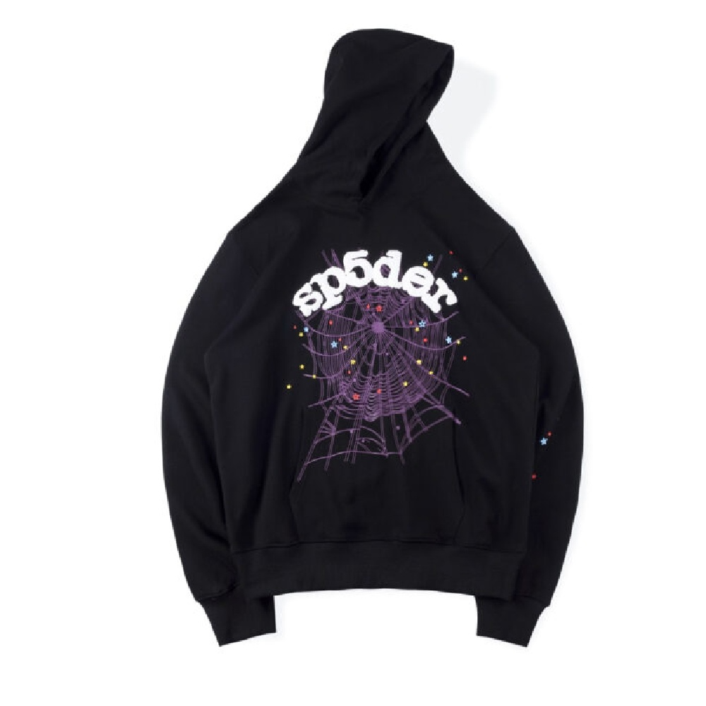 pink spider hoodie combines comfort